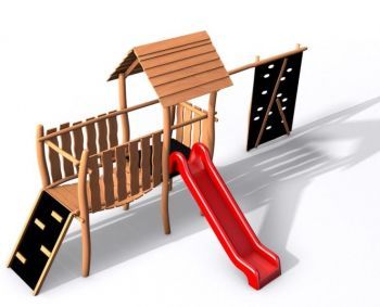 Dětská herní sestava s houpacím mostem a šplháním