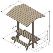 Piknikový stolek se stříškou