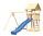 dětské hřiště KARIBU LOTTI 89345 s modrou skluzavkou a houpačkou