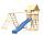dětské hřiště KARIBU LOTTI 89349 s modrou skluzavkou, houpačkou a žebříkem