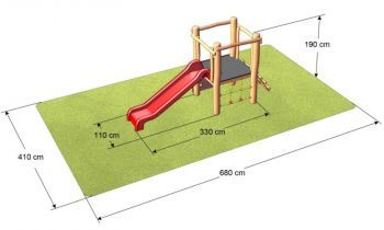 Sestava se skluzavkou z akátu
