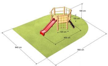 Šplhací sestava Fairway 54 z akátu se skluzavkou