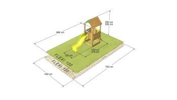 Dětské hřiště Flexi věž - 100 se střechou Premium