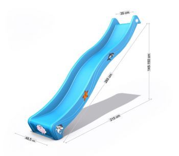 Modrá plastová skluzavka 265 cm