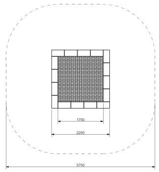 Zemní trampolína PAKO - čtverec 175x175 cm