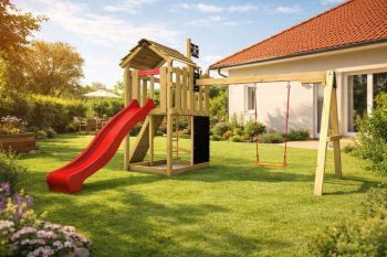 Dětské hřiště Home Malý pirát Mad s červenou skluzavkou