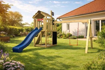 Dětské hřiště Home Malý pirát Mad s modrou skluzavkou