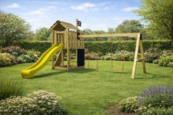 Dětské hřiště Home Malý pirát Red se žlutou skluzavkou