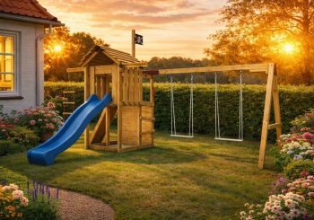 Dětské hřiště Home Malý pirát JIM s modrou skluzavkou