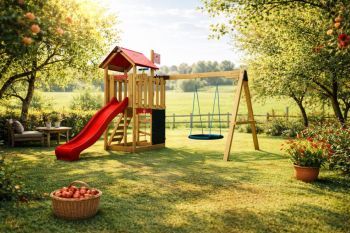 Dětské hřiště Home Malý pirát DOOK s červenou skluzavkou