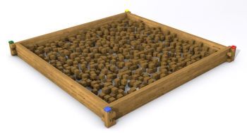 Hranolkoviště interiér 500x500 cm včetně základní sady hranolků - 3/4 m3