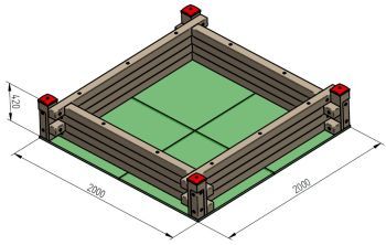 Hranolkoviště interiér 200x200 cm včetně základní sady hranolků - 1/4 m3