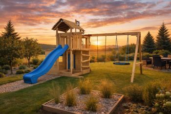 Dětské hřiště Home Velký pirát Jolly s modrou skluzavkou