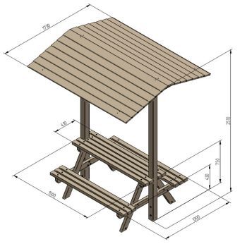 Piknikový stolek se stříškou