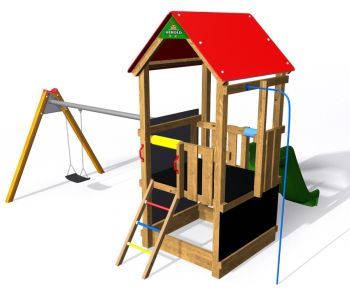 Dětské hřiště Flexi věž - 100 TH1 se střechou Premium