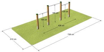 Workoutový prvek - Trojhrazda z akátu