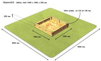 Pískoviště Small 150x150 cm z akátu
