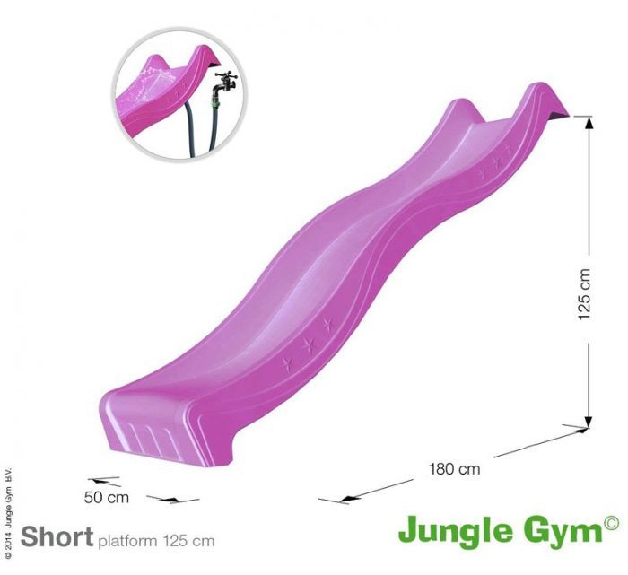 Skluzavka Jungle Gym fialová 220 cm s přípojkou na vodu