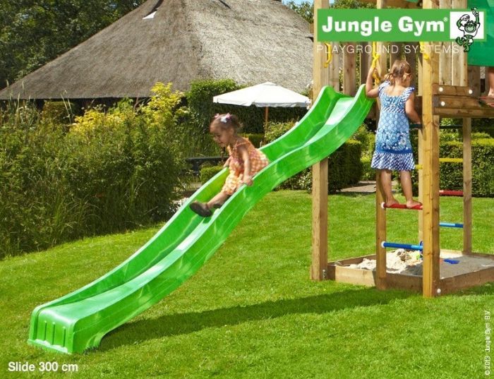 Skluzavka Jungle Gym zelená 265 cm s přípojkou na vodu
