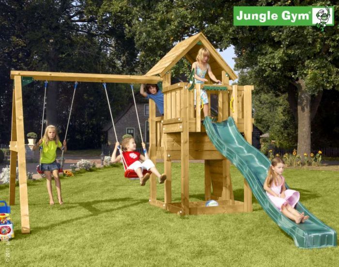 Dětské hřiště Cubby, Swing modul, zelená skluzavka