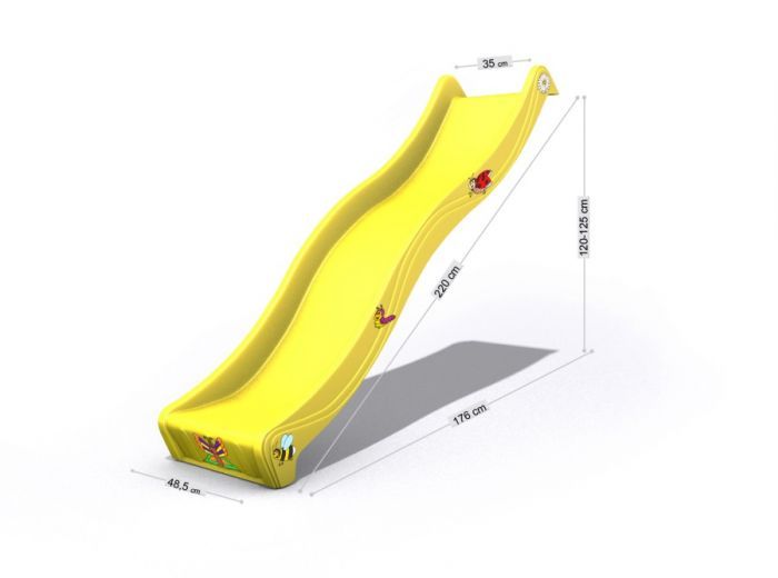 Žlutá plastová skluzavka 220 cm