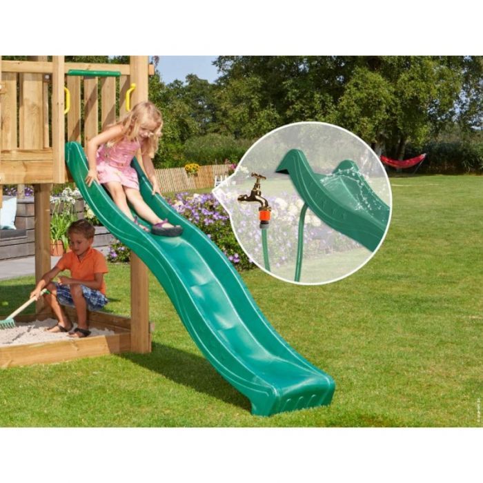 Skluzavka Jungle Gym tmavě zelená 220 cm s přípojkou na vodu