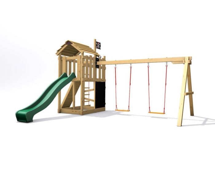 Dětské hřiště Home Malý pirát Red se zelenou skluzavkou