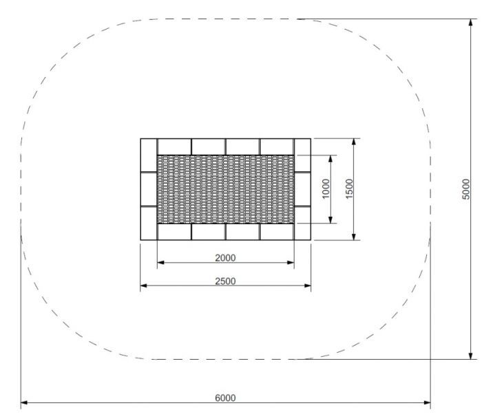 Zemní trampolína ORTA - obdélník 100x200 cm