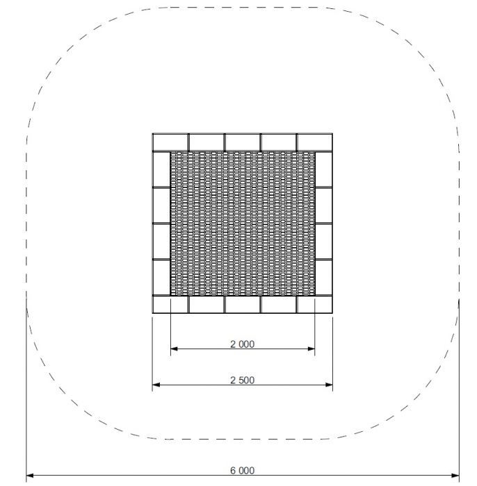 Zemní trampolína PAKO - čtverec 200x200 cm