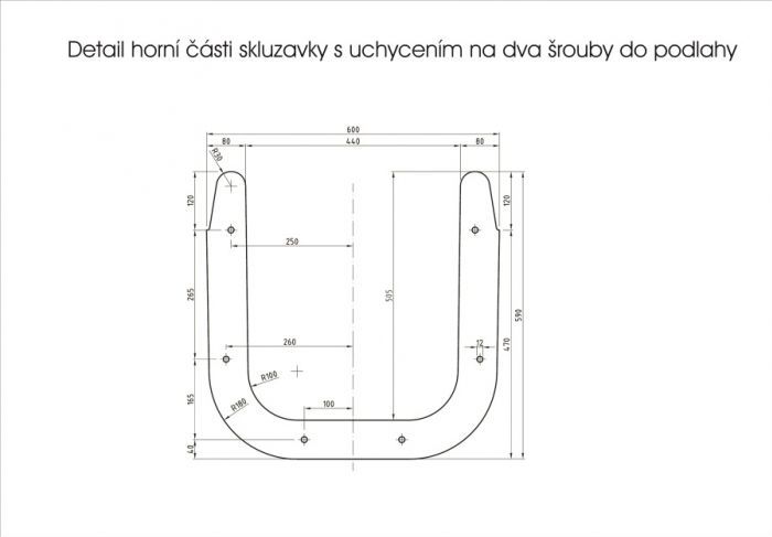 Skluzavka 520 cm zelená, laminátová, nástup 250 cm