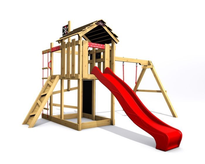 Dětské hřiště Home Malý pirát Mad s červenou skluzavkou