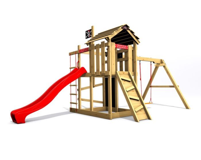 Dětské hřiště Home Malý pirát Mad s červenou skluzavkou