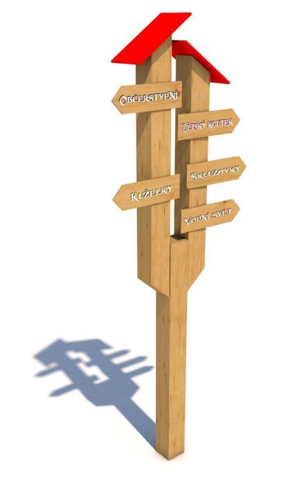 Rozcestník se stříškou - přírodní