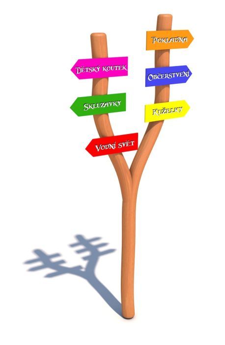 Rozcestník z akátu - barevný