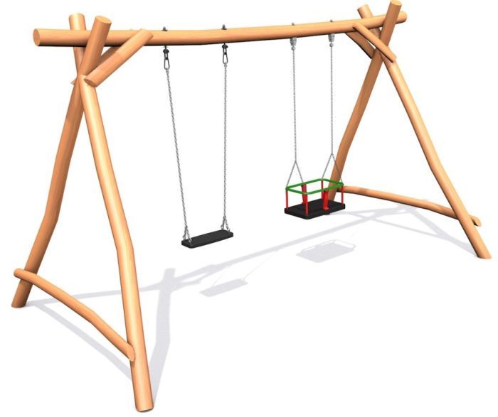 Houpačka Duoswing II z akátu s dětským sedákem