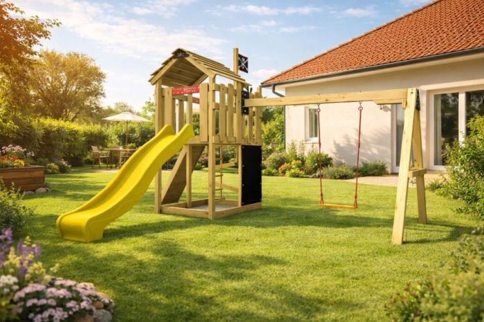 Dětské hřiště Home Malý pirát Mad se žlutou skluzavkou