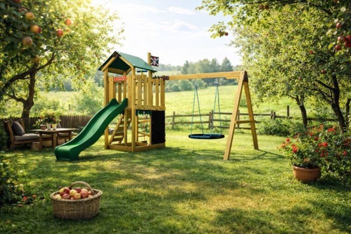 Dětské hřiště Home Malý pirát DOOK se zelenou skluzavkou