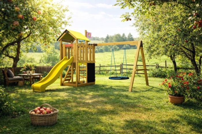 Dětské hřiště Home Malý pirát DOOK se žlutou skluzavkou