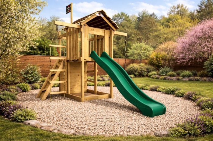 Dětské hřiště Home Malý pirát JOE se zelenou skluzavkou