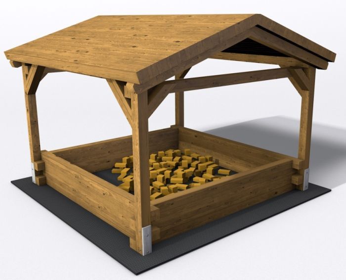 Hranolkoviště kryté - 300x300 cm včetně základní sady hranolků a podložky pod hranolkoviště