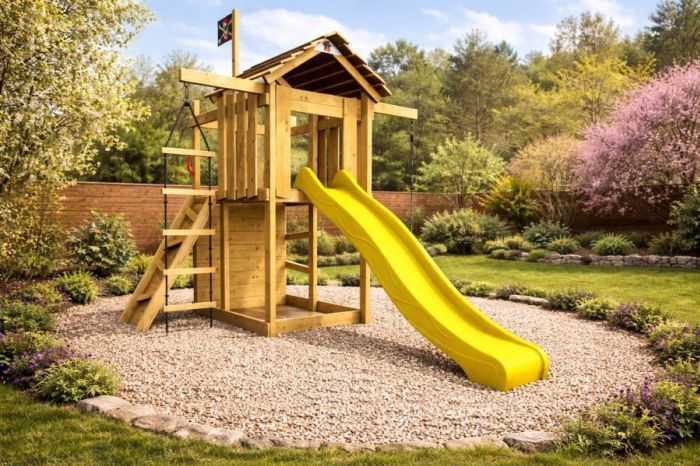 Dětské hřiště Home Malý pirát JOE se žlutou skluzavkou