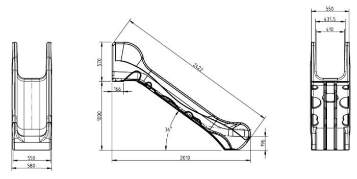 Skluzavka plastová Bronco 242 cm