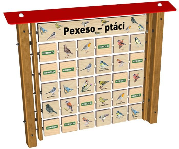 Edukační panel - Pexeso - Ptáci na stěnu