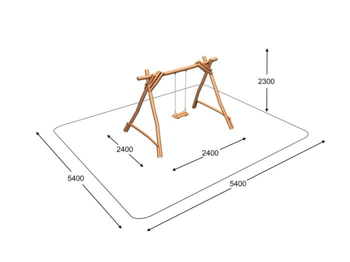 Houpačka Swing z akátu - s dětským sedákem
