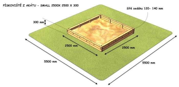 Pískoviště Small 250x250 cm z akátu