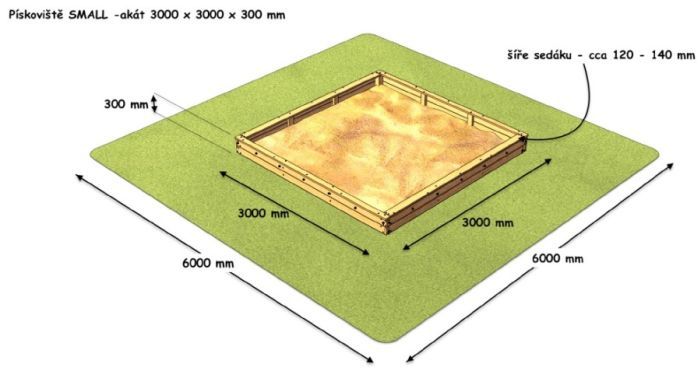 Pískoviště Small 300x300 cm z akátu