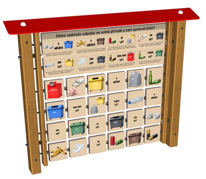 Edukační panel - Pexeso - Kam s odpadem na stěnu